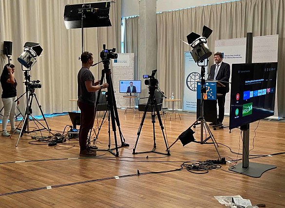 Impression Online Konferenz [Foto: Pressestelle Landesvertretung Bremen; Abdruck honorarfrei]