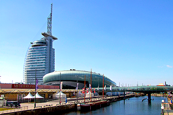 Blick auf die Skyline von Bremerhaven